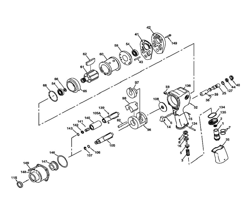 Figure 0 Diagram and Parts List for CP6540RS  Chicago Pneumatic Wrench